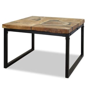 Table basse Teck Résine 60x60x40 cm