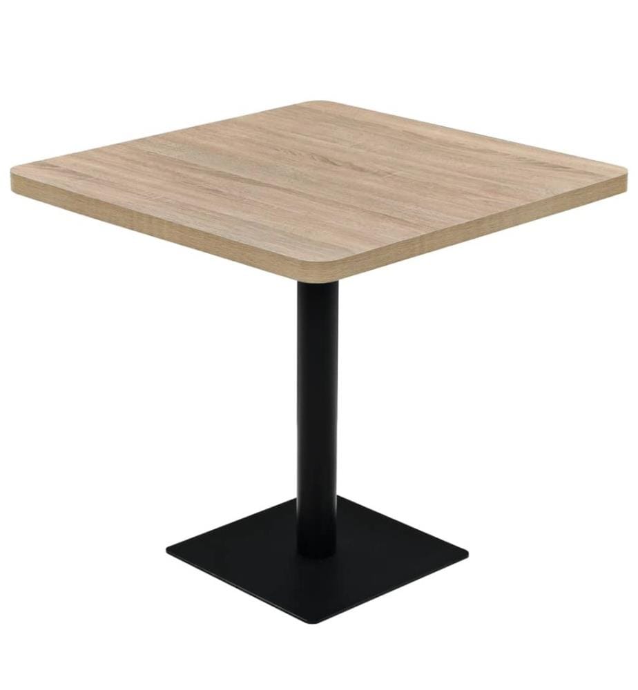 Bistrotisch MDF und Stahl Quadratisch 80x80x75 cm Eichenoptik