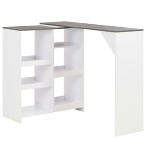 Table de bar avec tablette amovible Blanc 138x39x110 cm