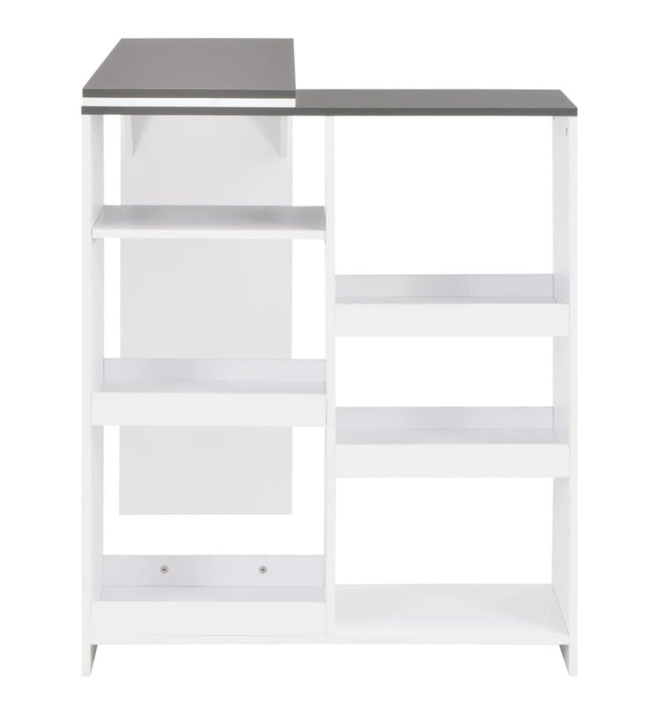 Bartisch mit Beweglichem Regal Weiss 138x39x110 cm