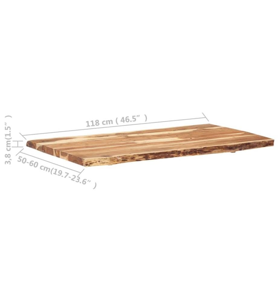 Tischplatte Massivholz Akazie 118x(50-60)x3,8 cm
