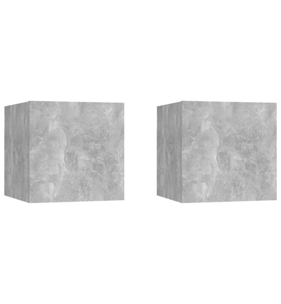 Tables de chevet 2pcs Gris béton 30,5x30x30cm Bois d'ingénierie