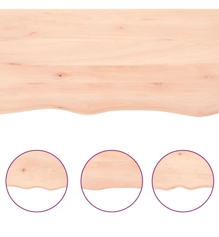 Tischplatte 100x50x(2-4) cm Massivholz Eiche Unbehandelt
