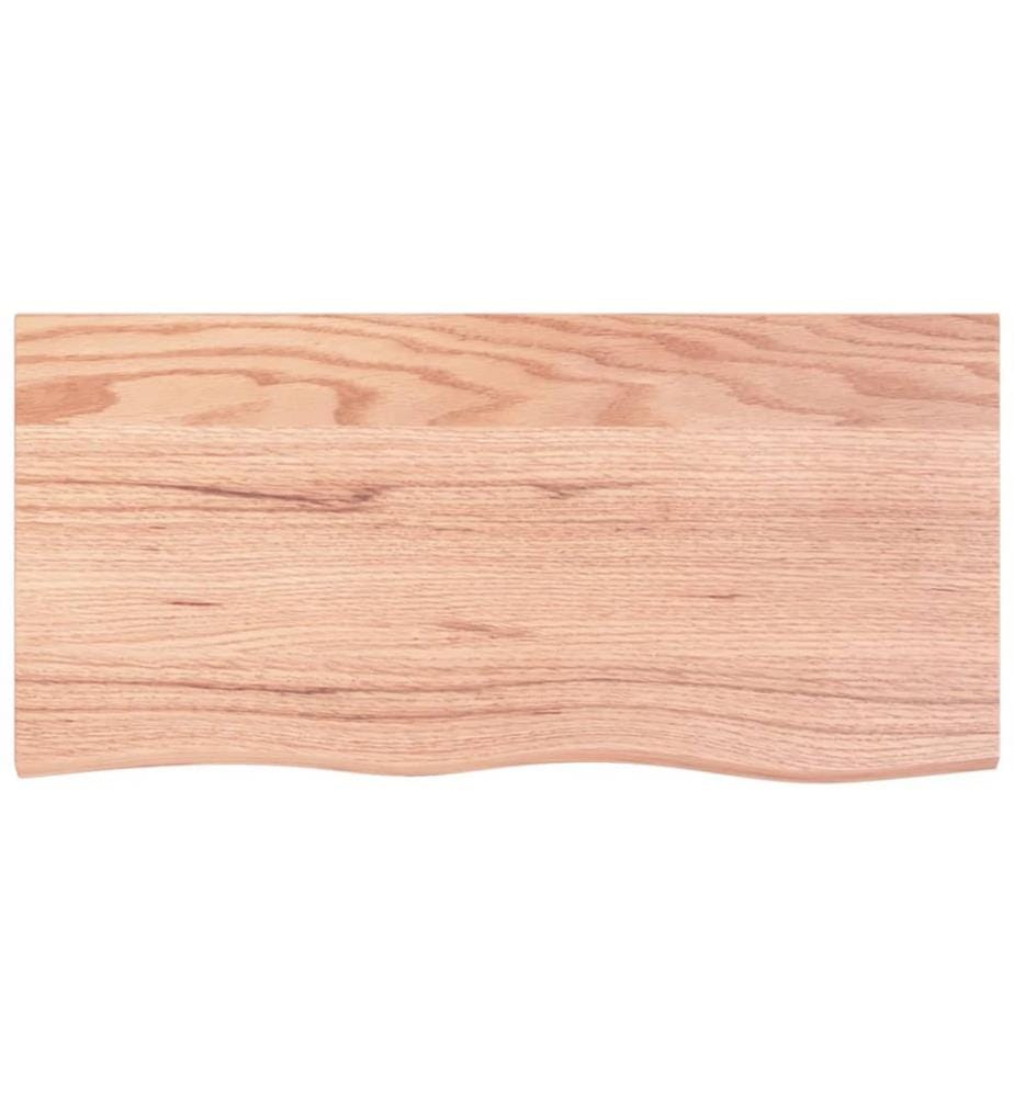 Tischplatte Hellbraun 100x50x(2-4)cm Massivholz Eiche Behandelt