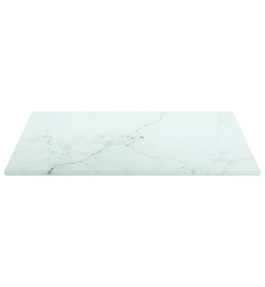 Tischplatte Weiss 30x30 cm 6 mm Hartglas in Marmoroptik