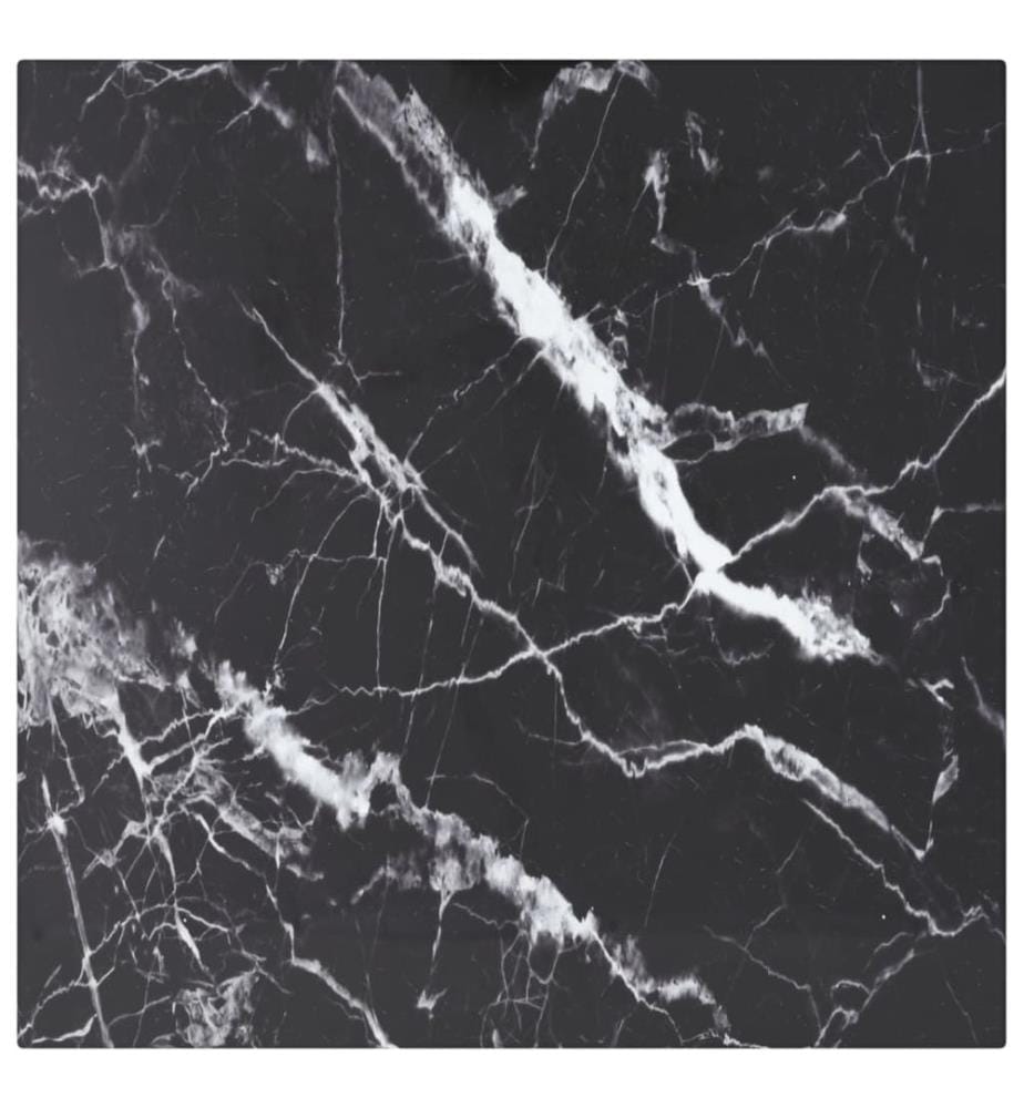 Tischplatte Schwarz 40x40 cm 6 mm Hartglas in Marmoroptik