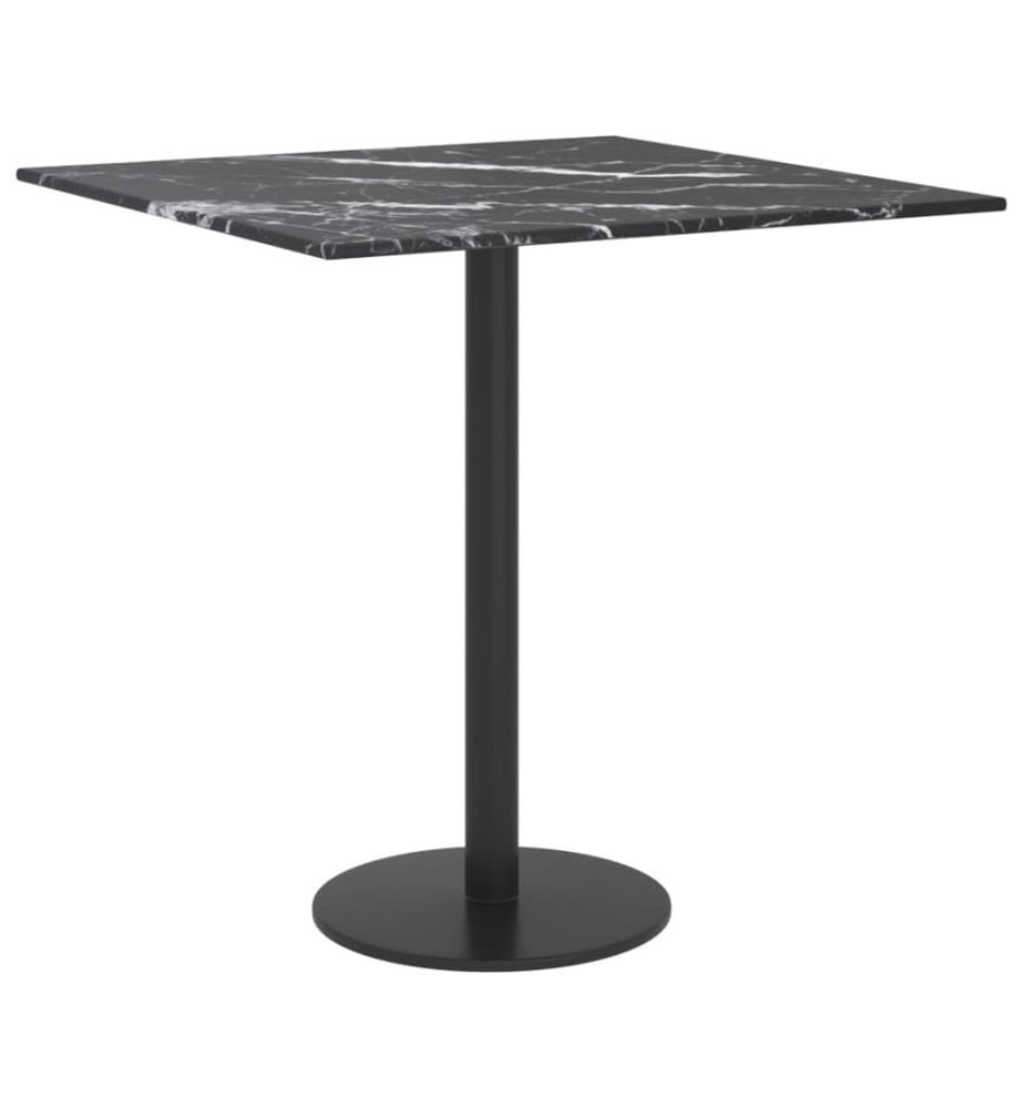 Tischplatte Schwarz 40x40 cm 6 mm Hartglas in Marmoroptik