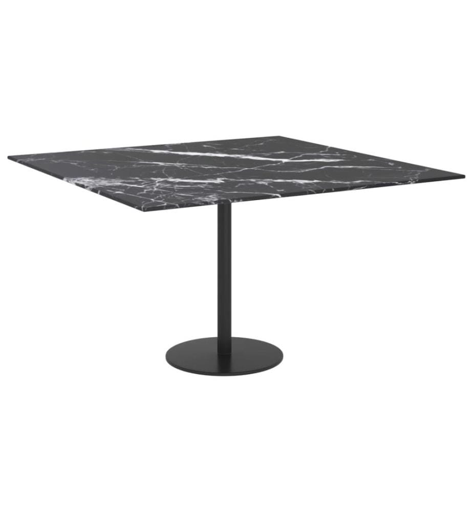 Tischplatte Schwarz 70x70 cm 6 mm Hartglas in Marmoroptik