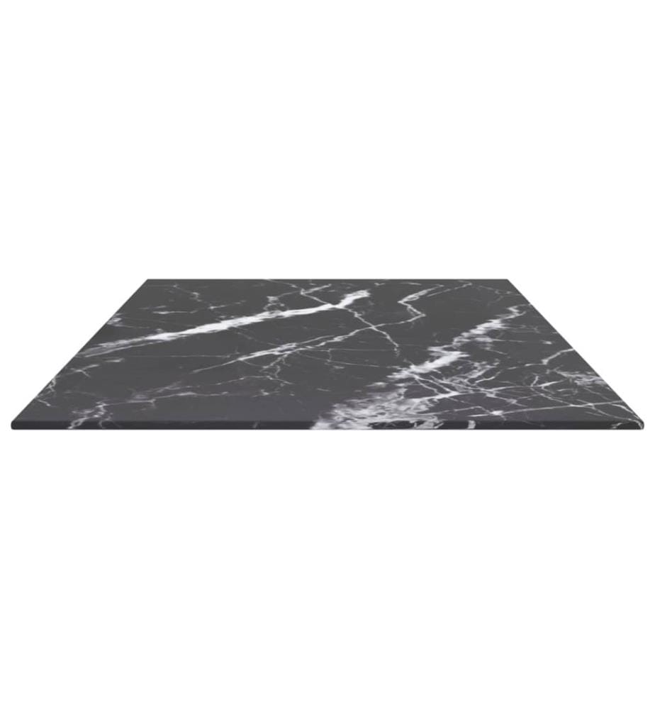 Tischplatte Schwarz 100x50 cm 6 mm Hartglas in Marmoroptik