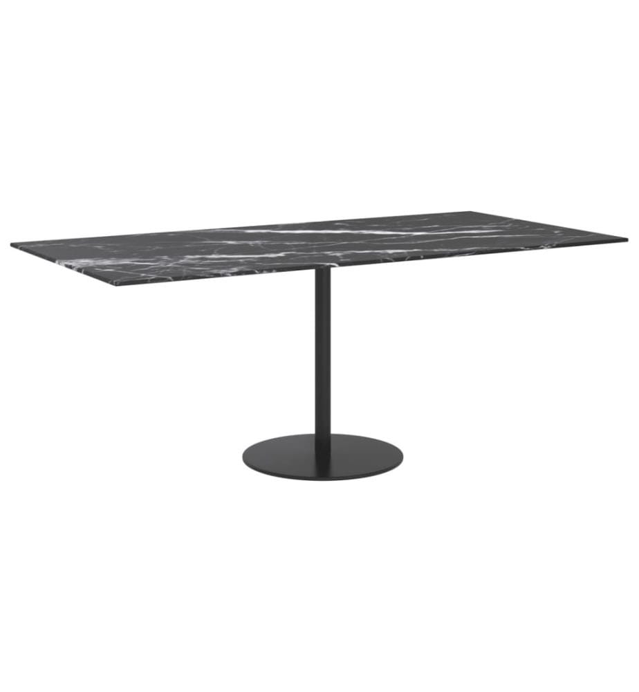 Tischplatte Schwarz 100x50 cm 6 mm Hartglas in Marmoroptik