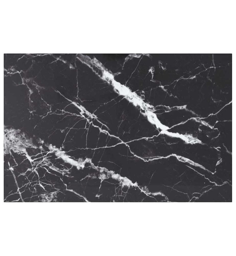 Tischplatte Schwarz 100x62 cm 8 mm Hartglas in Marmoroptik