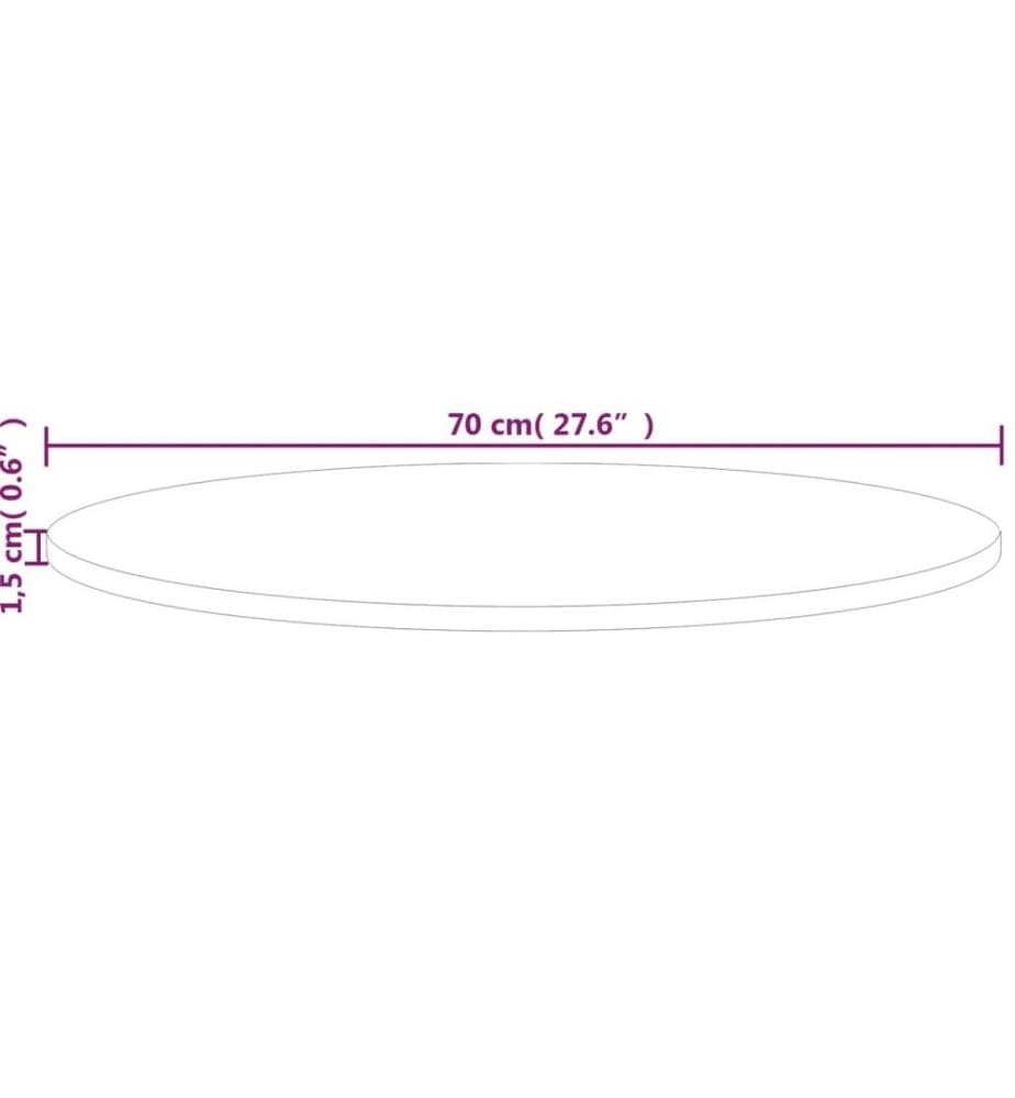 Dessus de table rond Ø70x1,5 cm Bois de chêne massif non traité