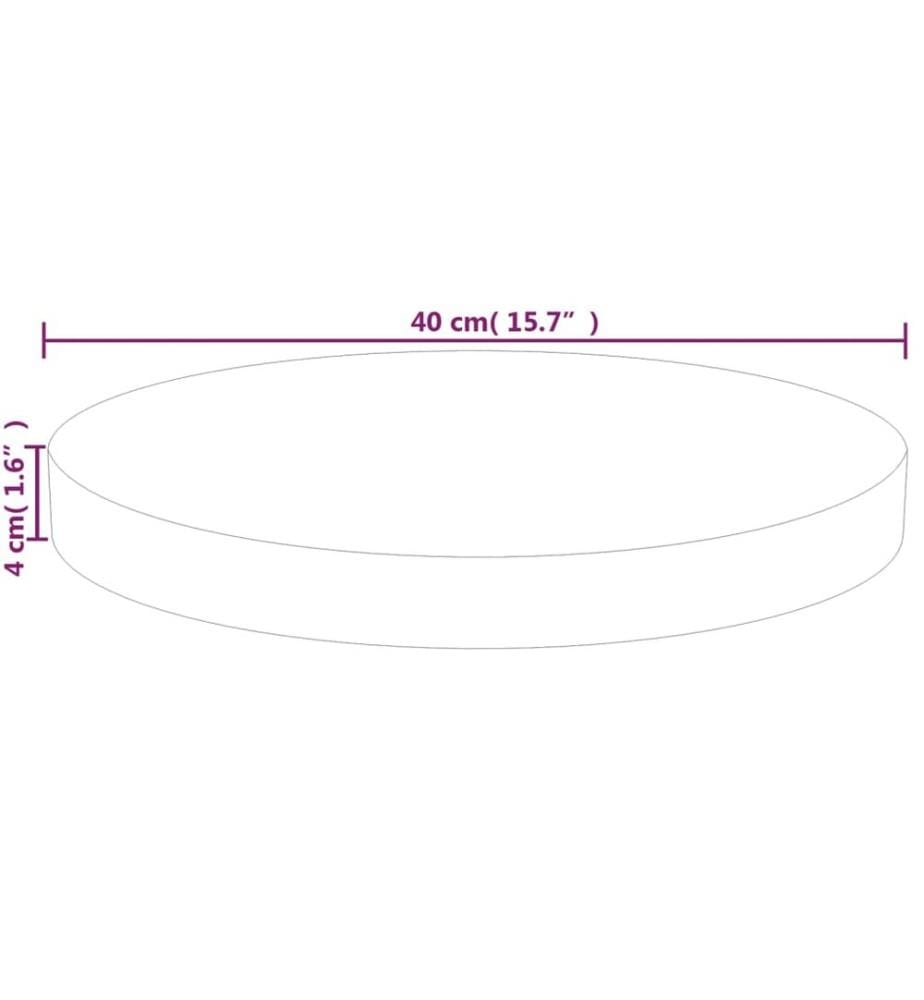 Dessus de table rond Ø40x4 cm Bois de chêne massif non traité