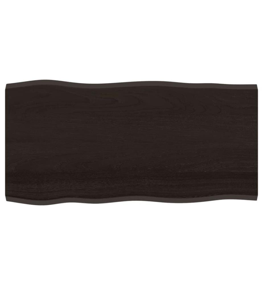 Tischplatte 100x50x2 cm Massivholz Eiche Behandelt Baumkante