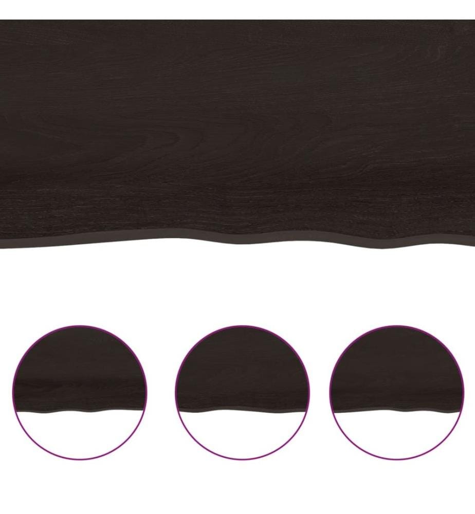 Tischplatte 100x50x2 cm Massivholz Eiche Behandelt Baumkante