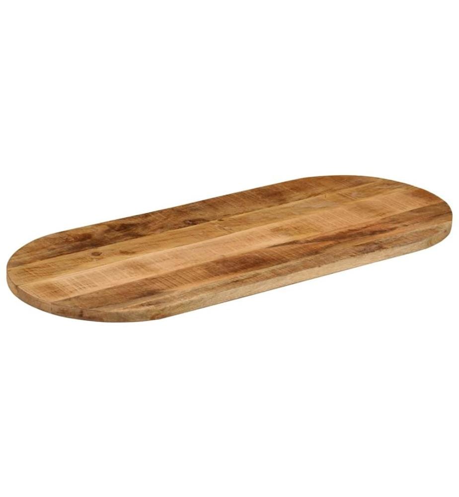Dessus de table 80x40x2,5 cm ovale bois massif de manguier brut