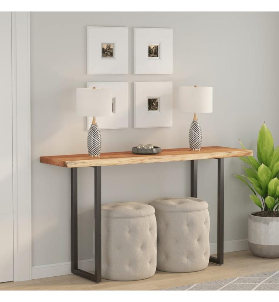 Tischplatte 160x40x2,5cm Rechteckig Massivholz Akazie Baumkante