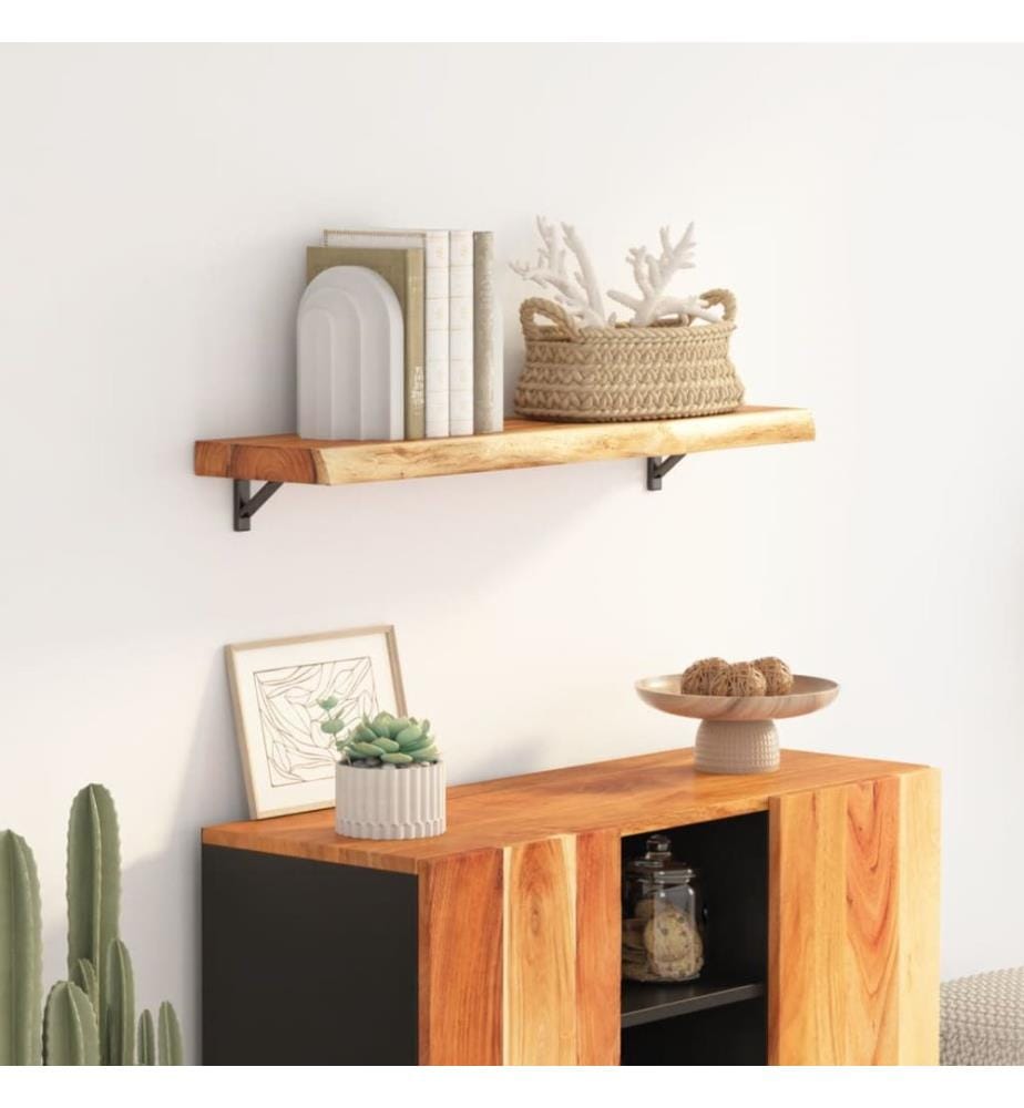 Wandregal 90x30x3,8 cm Rechteckig Massivholz Akazie Baumkante