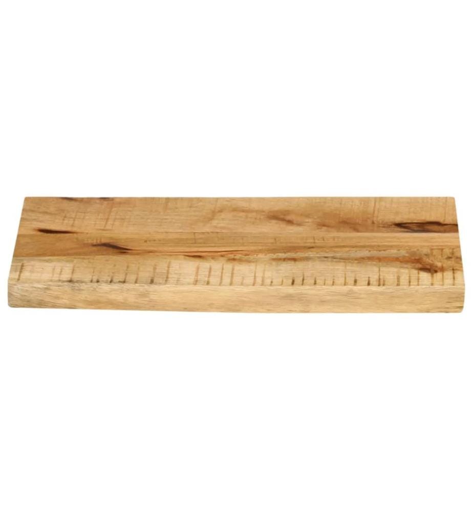 Tischplatte 40x20x2,5 cm Baumkante Massivholz Raues Mangoholz