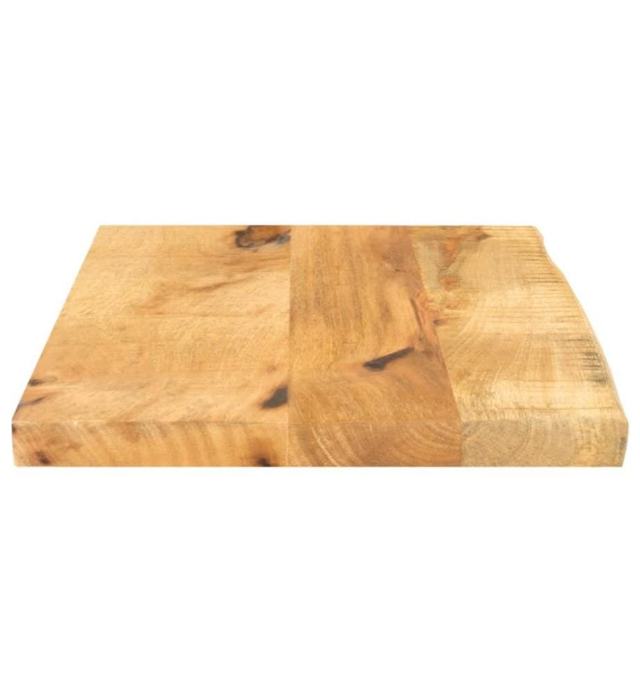 Tischplatte 40x20x2,5 cm Baumkante Massivholz Raues Mangoholz