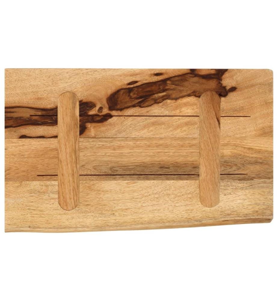 Tischplatte 40x20x2,5 cm Baumkante Massivholz Raues Mangoholz