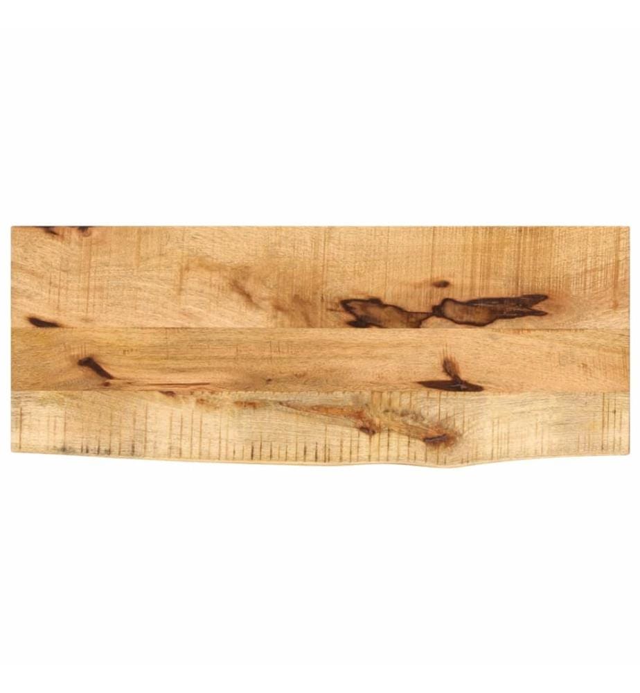 Tischplatte 70x40x2,5 cm Baumkante Massivholz Raues Mangoholz