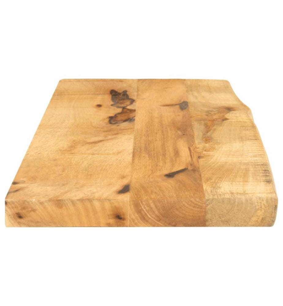 Tischplatte 70x40x2,5 cm Baumkante Massivholz Raues Mangoholz