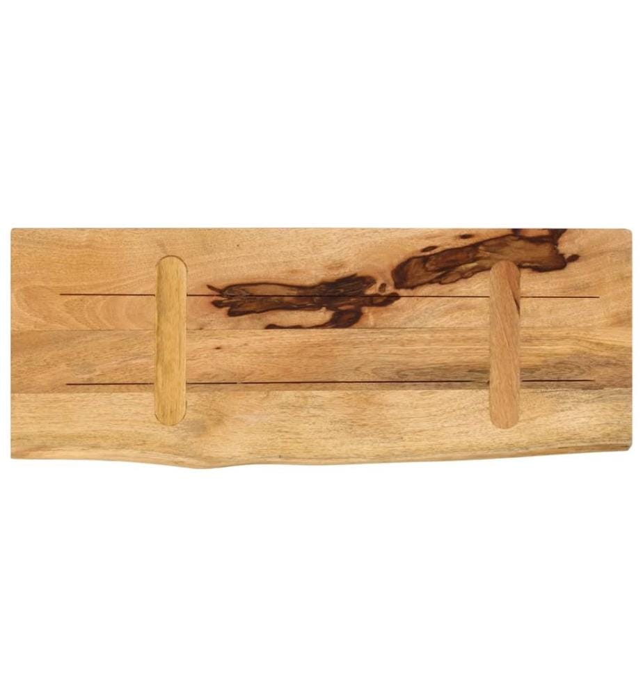 Tischplatte 70x40x2,5 cm Baumkante Massivholz Raues Mangoholz