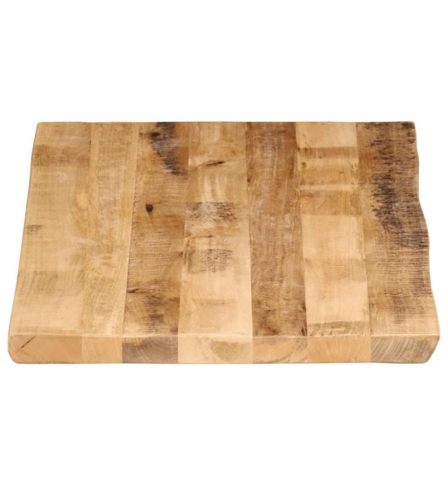 Tischplatte mit Baumkante 110x60x3,8 cm Raues Mango Massivholz