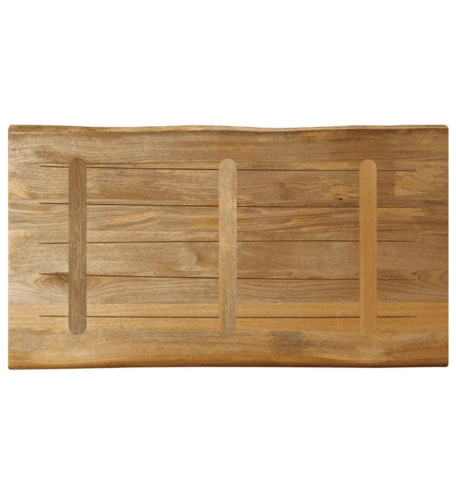 Tischplatte mit Baumkante 110x60x3,8 cm Raues Mango Massivholz