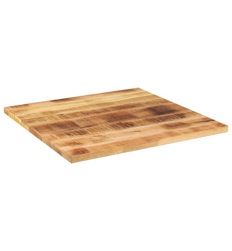 Dessus de table 80x80x3,8 cm carré bois massif de manguier brut