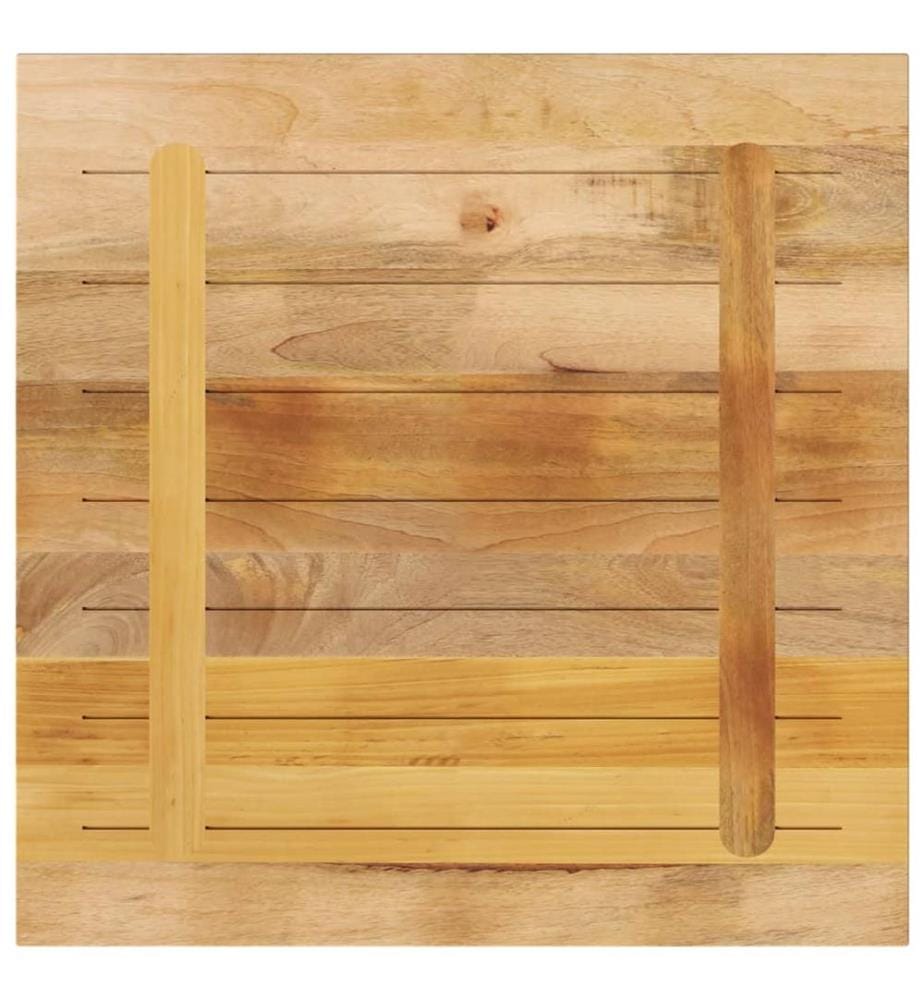 Dessus de table 80x80x3,8 cm carré bois massif de manguier brut
