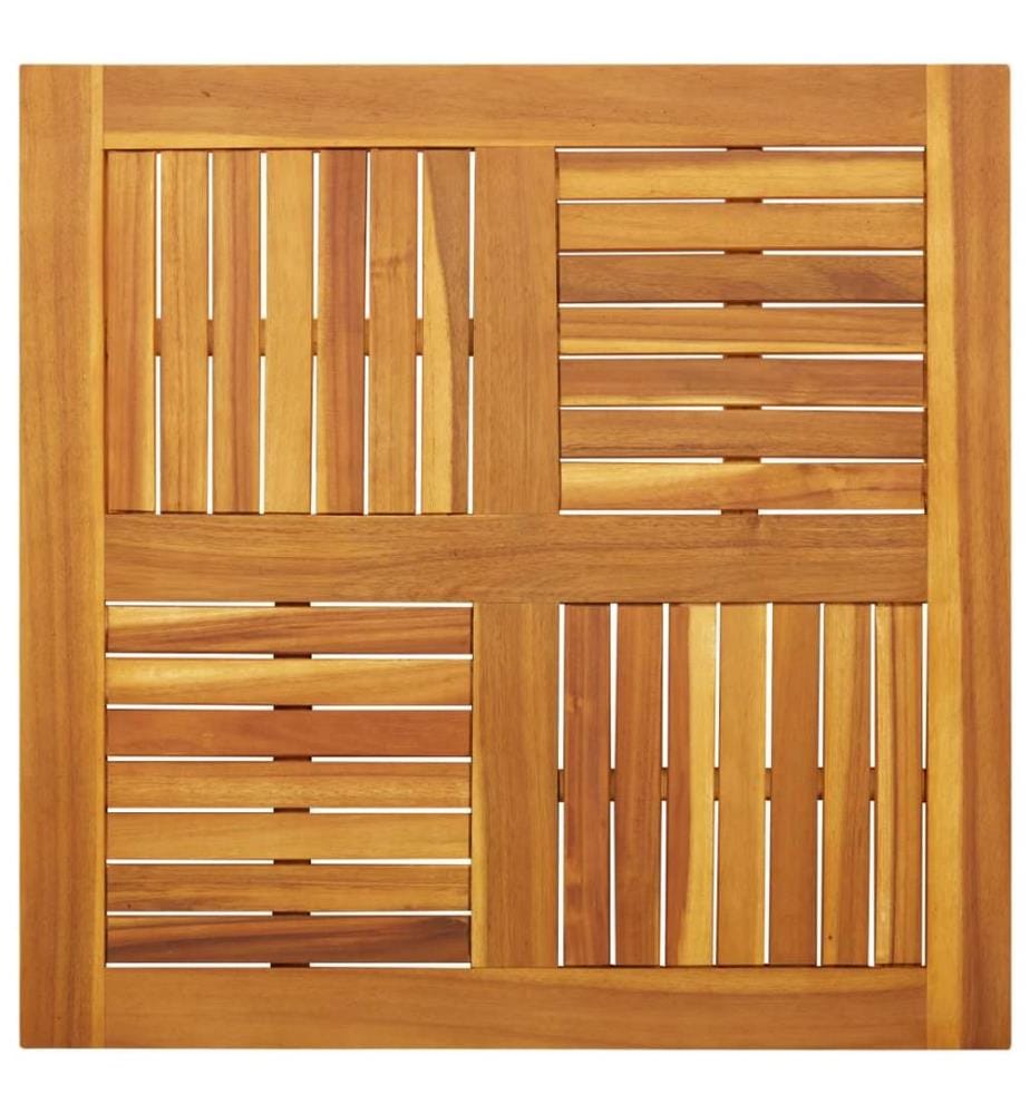 Dessus de table 80x80x2,2 cm carré bois massif d'acacia