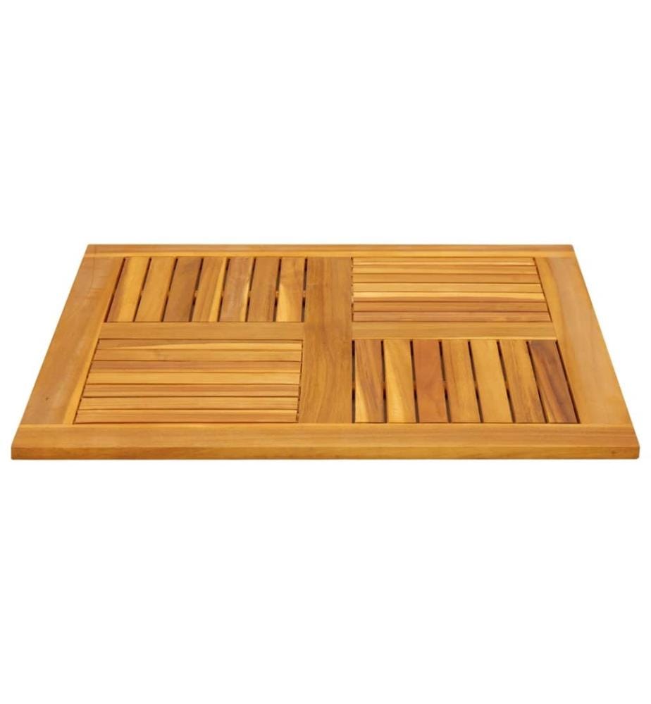 Dessus de table 80x80x2,2 cm carré bois massif d'acacia