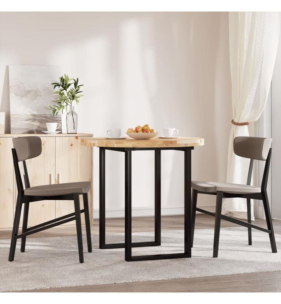 Tischplatte Rund Ø80x4 cm Massivholz Akazie