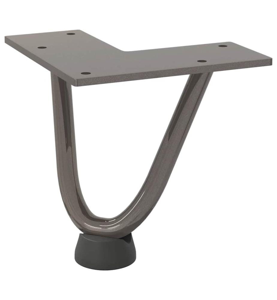 Haarnadelbeine für Couchtisch 4 Stk. Naturstahl 10 cm Massivstahl