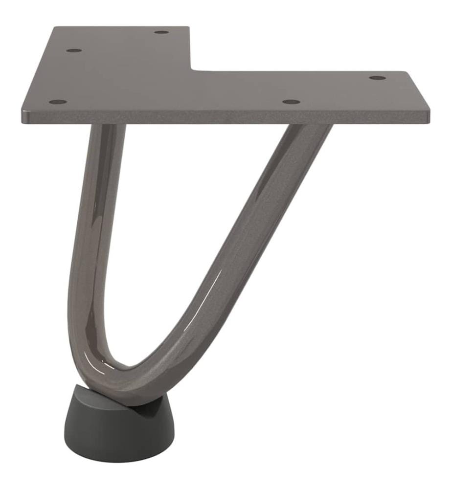 Haarnadelbeine für Couchtisch 4 Stk. Naturstahl 10 cm Massivstahl