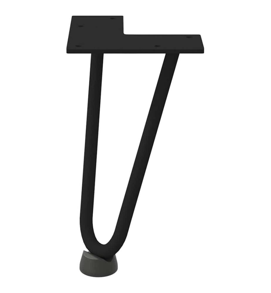 Pieds en épingle à cheveux pour table basse 4 pièces Noir 20 cm Acier massif