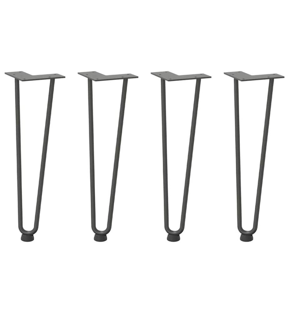 Pieds en épingle à cheveux pour table basse 4 pièces Anthracite 42 cm Acier massif