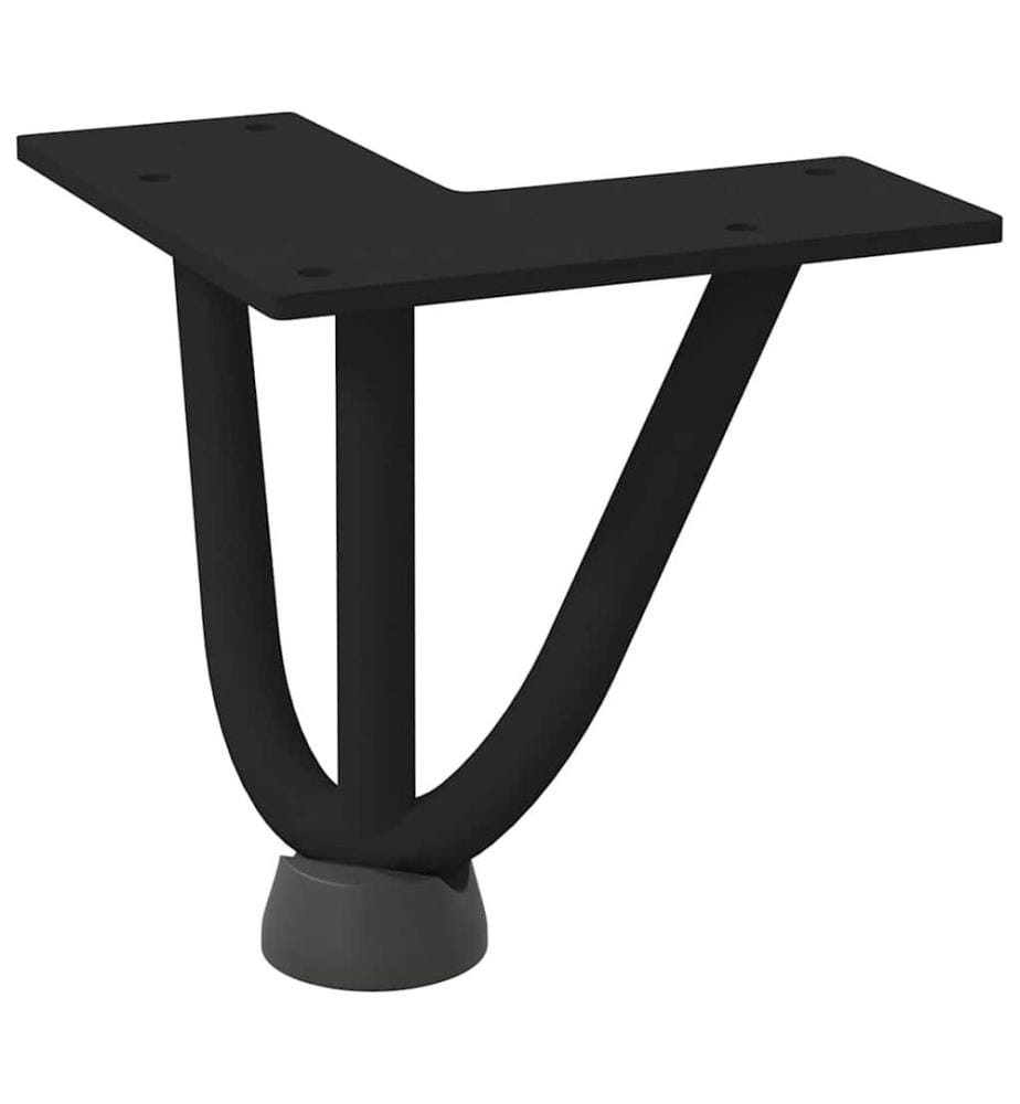 Pieds en épingle à cheveux pour table basse 4 pièces Noir 10 cm Acier massif