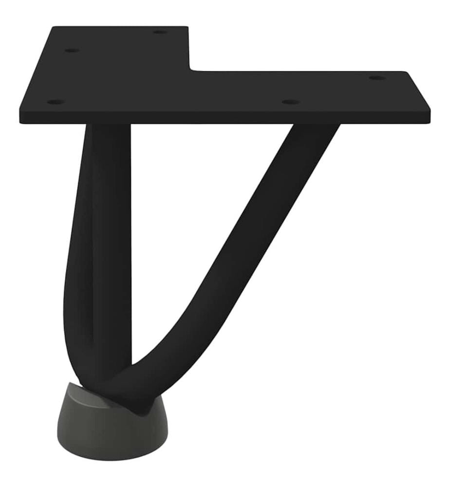 Pieds en épingle à cheveux pour table basse 4 pièces Noir 10 cm Acier massif