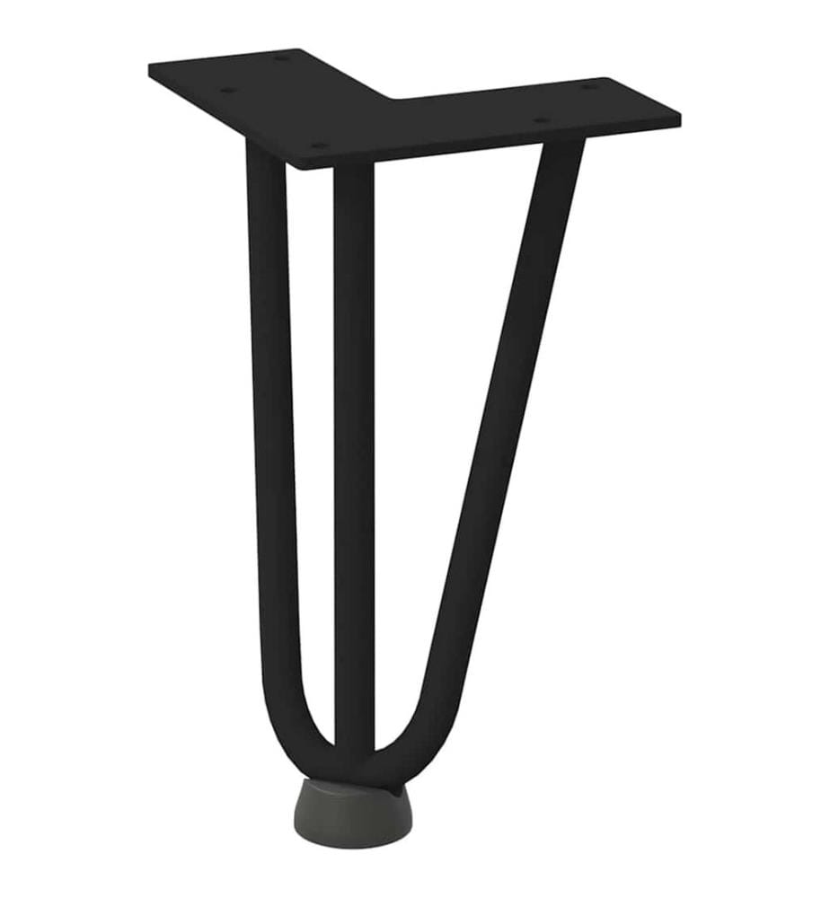 Pieds en épingle à cheveux pour table basse 4 pièces Noir 20 cm Acier massif
