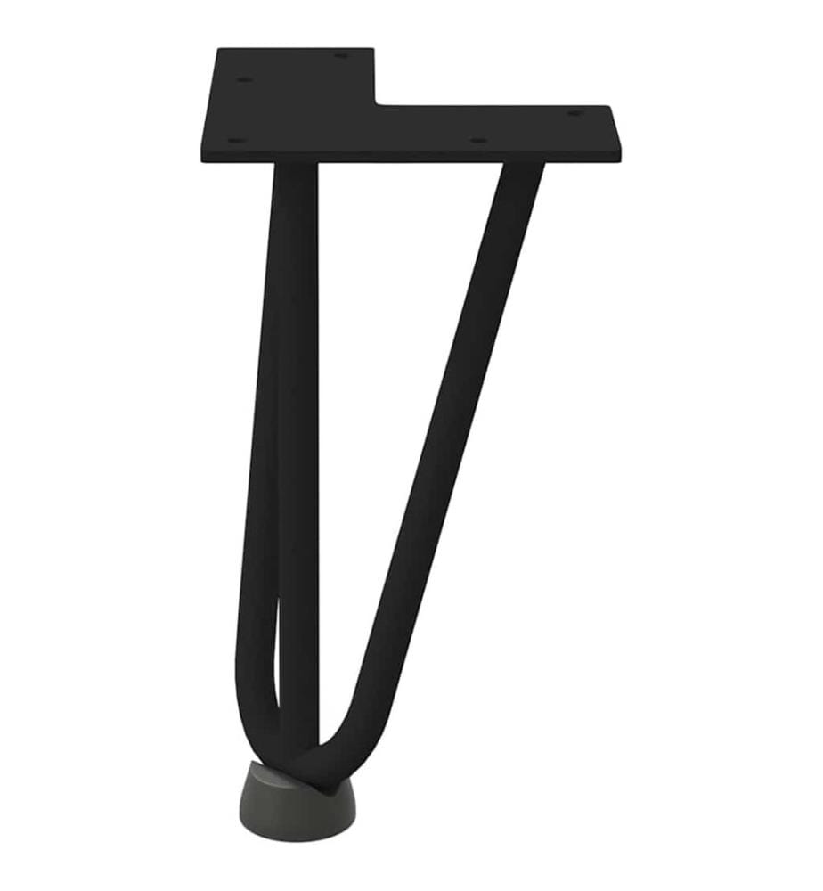 Pieds en épingle à cheveux pour table basse 4 pièces Noir 20 cm Acier massif