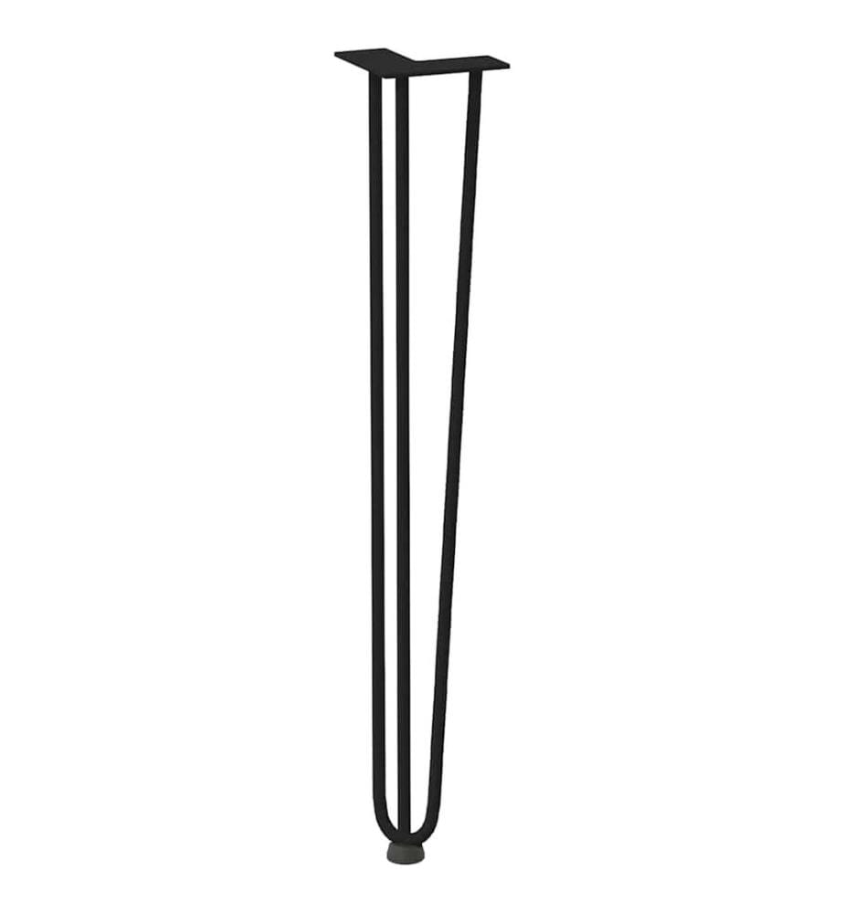 Pieds en épingle à cheveux pour consoles, lot de 4, noir, 72 cm, acier massif