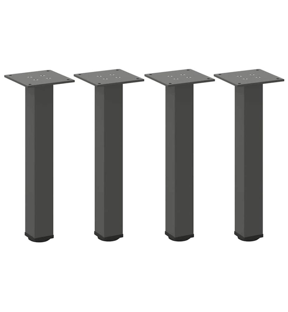 Pieds de table basse 4 pièces Anthracite 30-32 cm Acier