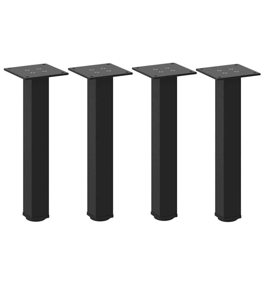 Pieds de table basse 4 pièces Noir 42-44 cm Acier