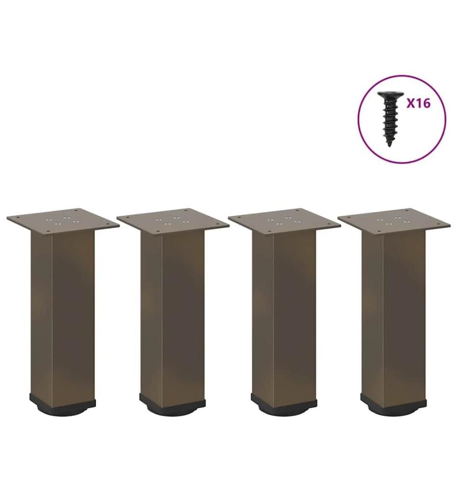 Pieds de table basse 4 pièces Acier naturel 30-32 cm Acier