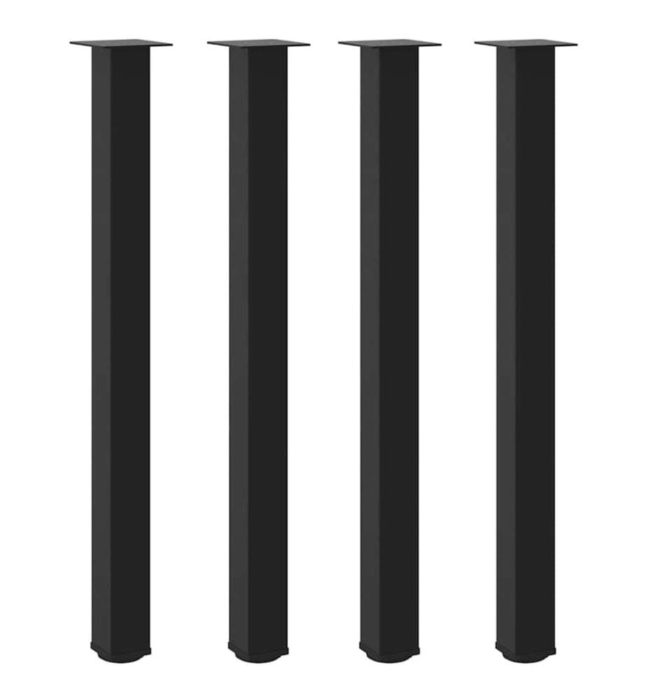 Bartischbeine 4 Stk. Schwarz 110-112 cm Stahl