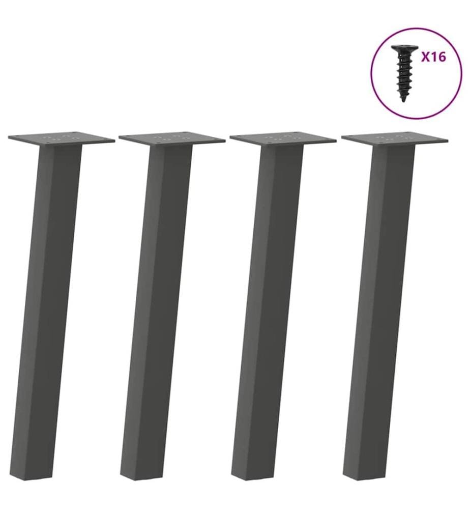 Pieds de table basse 4 pièces Anthracite 30 cm Acier