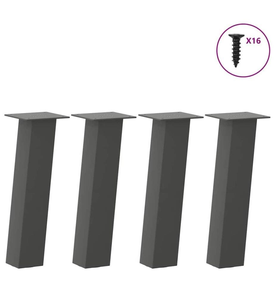 Pieds de table basse 4 pièces Anthracite 42 cm Acier